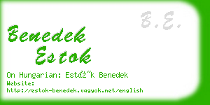 benedek estok business card